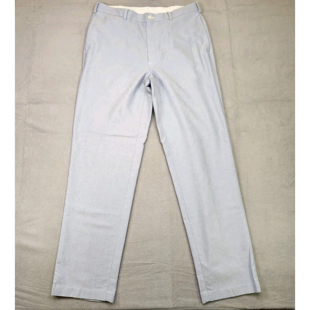 Brooks Brothers 346 Chino Pants Men's 34x32 Light Blue Flat Straight 100% Cotton